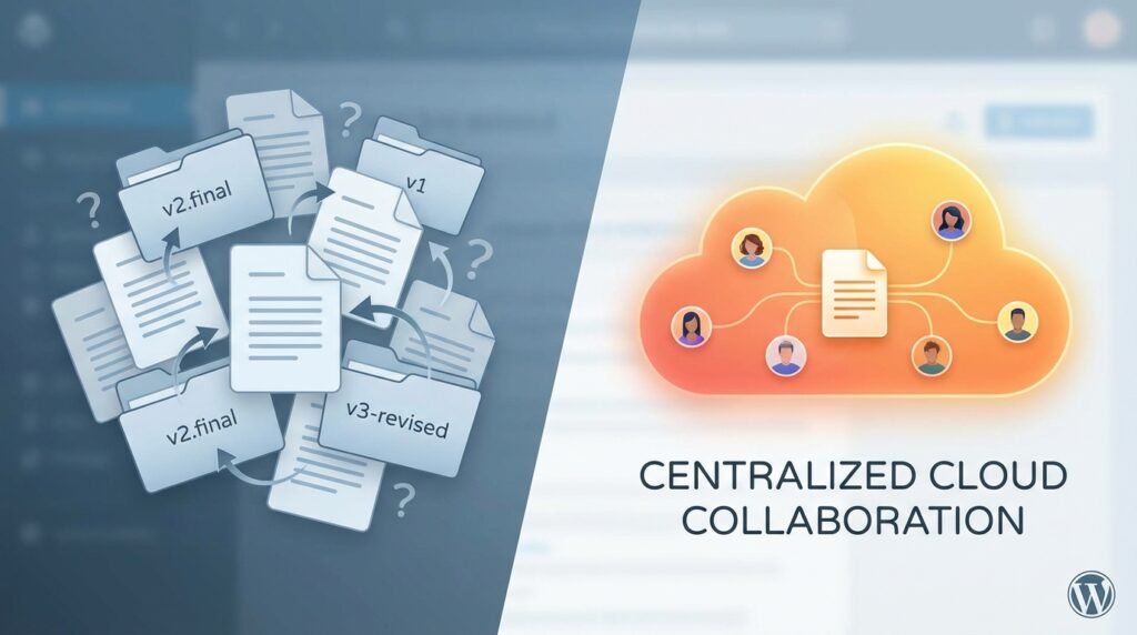Problem: Losing Track of Document Versions? Solution: Centralized Cloud Collaboration