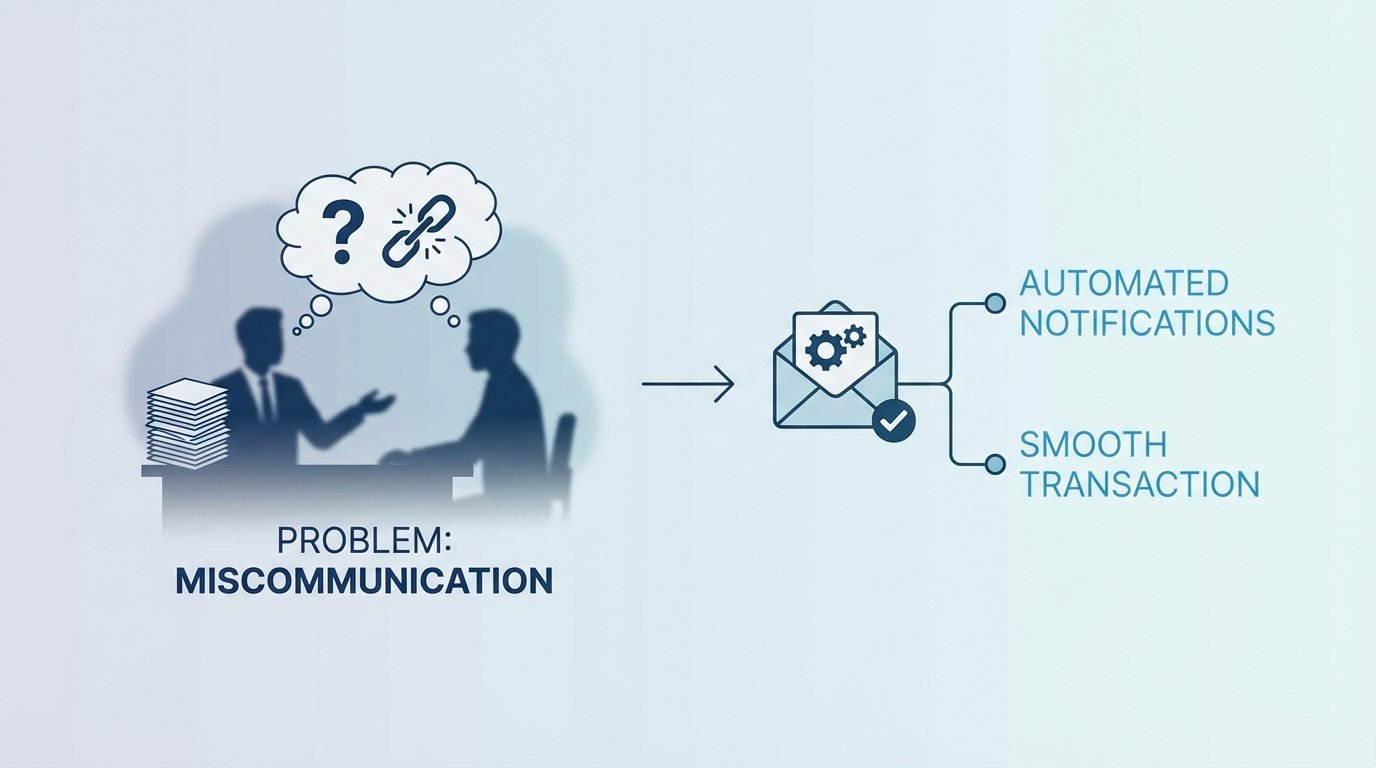 Problem: Miscommunication at Closing? Solution: Automated Email Notifications